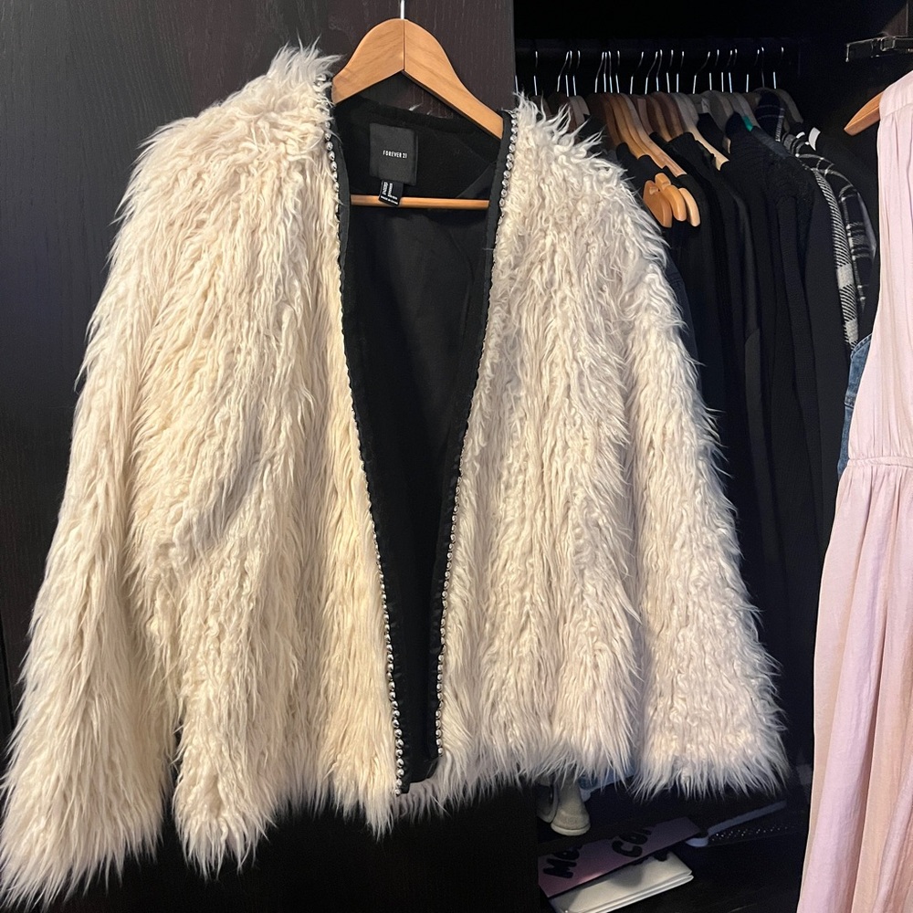 Cream Faux Fur Jacket